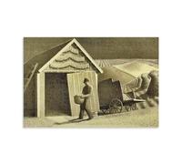 Seed Time And Harvest By Grant Wood Poster Impression sur toile Peinture murale Art Décoration d'intérieur moderne Idée cadeau 50 x 75 cm