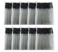 SEEDEW 500 Pièces Brosses à Cils et Sourcils, 10 cm, Tête Flexible et Manche en Cristal, Brosses à Mascara, Outils de Nettoyage et de Retrait des Cils (Emballage Simple) (Noir Cristal)