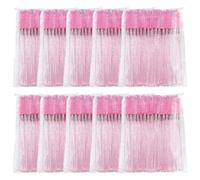 SEEDEW 500 Pièces Brosses à Cils et Sourcils, 10 cm, Tête Flexible et Manche en Cristal, Brosses à Mascara, Outils de Nettoyage et de Retrait des Cils (Emballage Simple) (Rose Cristal)