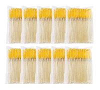SEEDEW 500 Pièces Brosses à Cils et Sourcils, 10 cm, Tête Flexible et Manche en Cristal, Brosses à Mascara, Outils de Nettoyage et de Retrait des Cils (Emballage Simple) (Jaune Cristal)