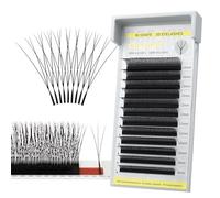 SEEDEW Étroit 3D Extensions Cils, S3D 0,07mm D Mixte8-15mm 12 Rangées/Plateau, Petit 3D Forme W, Doux Naturels Professionnels Cils Greffage pour Artiste, Salon Beauté (S3D-0,07-D-MIX8-15mm-Noir)