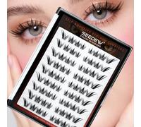SEEDEW Lot de 72 extensions de cils auto-adhésives pour la maison - Renard naturel - À faire soi-même - Pas de colle nécessaire - Extensions de cils douces pour la vie quotidienne (Fox-3-D-8-12 mm