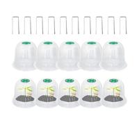 Seedling Dome Cover - 19x16cm PP Translucent Plant Protector Set of 10 with Adjustable Top Vent Side Airflow Holes | Reliable Growth Protection | Ideal for Gardeners Beginners Vegetable Flower Outdoor