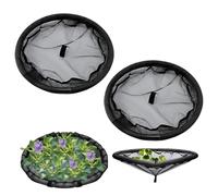 seedman Lot de 2 îles de plantes flottantes rondes, étang de natation, étang à mailles fines, plantes hydroponiques pour bassin de jardin, accessoires de bassin pour purification de l'eau et