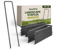 SeedPal Lot de 25 piquets d'ancrage au Sol Non galvanisés - Piquets Stables en Non-tissé Anti-Mauvaises Herbes, clôture et Tente - 150 mm x 25 mm x Ø 2,7 mm - Piquets de Sol en Acier - Ancrage au Sol