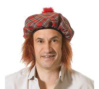 Seee Vous Jimmy Chapeau Écossais & Cheveux Tartan Costume Pour Adultes