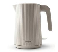 Seeger Bouilloire électrique, Capacité 1,7L, Tamis Anti-Calcaire, Sans BPA, Base 360° Sans Fil, Couvercle à Ressort, Beige SGR100SB
