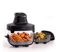 Seeger ClearFry Air Fryer en Verre 2 Bols 2,5 et 4,5 L, Sans PFAS, Noir