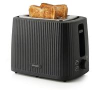 Seeger Grille-Pain au Design Cannelé, 2 tranches | 9 réglages, Design compact, 930 watts, Noir, SGR150BK