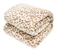 SEEGU BP-08 Couverture Douce à imprimé léopard pour Enfants et Adultes - Couverture décorative léopard pour canapé, Sofa, lit - Marron - 101,6 x 127 cm