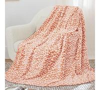 SEEGU Couverture Orange en Polaire Douce légère pour Femme, Couverture Chaude et pelucheuse, décoration d'intérieur pour canapé, lit, Sofa, 127 x 152,4 cm