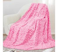 SEEGU Couverture Polaire Cheetah en Peluche Chaude et légère pour canapé, lit, Camping, Voyage, Motif léopard, Rose, 127 x 152,4 cm (BP-15)