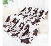 SEEGU Couverture Polaire en Flanelle imprimée de Vache pour lit Simple, Super Douce et Confortable, en Microfibre légère à imprimé de Vache pour canapé, Sofa et lit, 152,4 x 203,2 cm