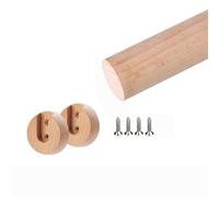 SEEHA 1 Barre de Suspension en Bois, Tube de penderie Rond, Tringle de penderie Robuste, Gain de Place for penderie, Couloir, Salle de Bain, Rideau, Magasin de vêtements(D3cm/1.18in,L 110cm/43.3In)