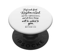 S irst The Kingdom of God Écriture Prière Matthieu 6:33 PopSockets PopGrip Adhésif