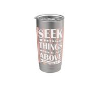 Seek Things Which Are Above, KJV Bible Verse Gobelet isotherme en acier inoxydable double paroi