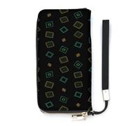 SEEKJOYS Portefeuille pour femme avec drapeau américain et tournesol - Portefeuille élégant en cuir avec dragonne, Design artistique, 20x10.5cm