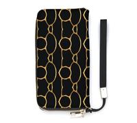 SEEKJOYS Portefeuille pour femme Diary of The Voyage Grand portefeuille pour femme avec porte-cartes Pochette élégante avec dragonne Long porte-monnaie pour cartes, pièces de monnaie, Géométrie