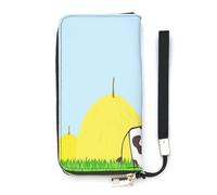 SEEKJOYS Portefeuille pour femme Diary of The Voyage Grand portefeuille pour femme avec porte-cartes Pochette élégante avec dragonne Long porte-monnaie pour cartes, pièces de monnaie, Jolie vache de