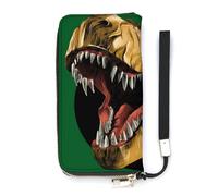 SEEKJOYS Portefeuille pour femme motif tournesol avec porte-cartes élégant avec dragonne, Peinture d'art dinosaure, 20x10.5cm
