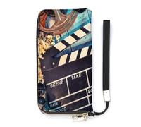 SEEKJOYS Portefeuille rétro pour femme avec porte-cartes et dragonne, Élément de film, 20x10.5cm