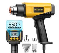 SEEKONE Décapeur Thermique 2000W avec Affichage Numérique LCD, Conception Compacte Decapeur Thermique Contrôle de Température Variable 50℃ - 650℃ avec Fonction Mémoire et 4 Buses pour Travaux Manuels
