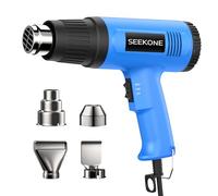 SEEKONE Décapeur Thermique, Pistolet à Air Chaud 2000W, 2 Températures 300℃/600℃ Chauffage Rapide, Housse de Protection Ignifuge, Double Fil Chauffant, 4 Buse, pour les Emballages Rétractables