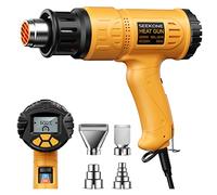 SEEKONE Décapeur Thermique Professionnel 2000W 50℃ - 600℃ avec Grand Écran LCD Numérique Kit de Pistolet à Air Chaud Contrôle de Température Variable, Mémoire de Mise sous Tension, Conversion ℃ - ℉