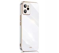 SEEKOO Coque pour Realme C35 / Realme Narzo 50A Prime, Ultra Mince Élégant en Silicone Souple Galvanoplastie Phnom Penh Design Coque Brillante Antichoc TPU Gel Etui Résistant, Blanche