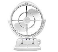 Seekr Sirocco II, 7010CAWBX, 3 vitesses, débit d'air à 360 degrés, ventilateur à cardan à fil direct, 125/185 CFM, 12/24 V, blanc, lame de 17,8 cm