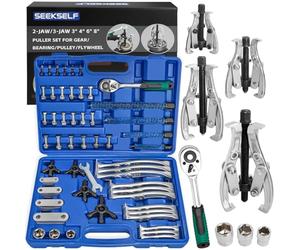 SEEKSELF Ensemble d'extracteur de roue 3" 4" 6" 8", Kit d'extracteur de roulement 2-griffes/3-griffes avec ynamométrique, outil de traction robuste, griffes réversibles pour l'enlèvement de