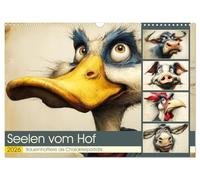 Seelen vom Hof. Bauernhoftiere als Charakterporträts (Wandkalender 2026 DIN A3 quer), CALVENDO Monatskalender: Haustiere mit Charme, Witz und Persönlichkeit als humorvolle Karikaturen