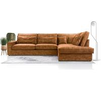 SEELLOO Canapé d'angle moderne Avec coussins, Le meilleur coin ! Salon avec coffre de lit ! Wave Spring Back Couvert Pour Salon Confortable et Stylé Mise en page Gauche 89x314x224 cm PLATINE OR