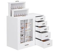Seelux Boîte à Bijoux, Grand, avec 8 Tiroirs, Fenêtre transparente, pour Bracelets, Boucles d'oreilles, bagues, Colliers, Montres, Cadeau Noel, Blanc
