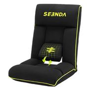 seenda GCP-10 Fauteuil Gaming au Sol, Siège Pliant pour Jouer aux Jeux vidéo PS/Xbox, Lire, Regarder la télévision, Dossier Inclinable Réglable 90-180° et Soutien Lombaire, Charge 150KG, Noir et Vert