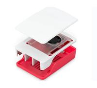 SeenGreat Boîtier officiel pour Raspberry Pi 5 avec ventilateur de refroidissement intégré, ouvertures précises de couleur rouge/blanc pour les types de connecteurs