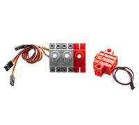 SEENGREAT Geek Servo Programmable Motor Servo Compatible with Standard Building Blocks and Micro for Bit/Ardui/Raspberry Pi Programming DIY Smart Car, Mini Cross Output Shaft (2pcs Motor+2pcs servo)