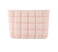 SEEOR Trousse de maquillage plissée en nylon tendance pour femme, trousse de toilette pour les trajets quotidiens et les voyages, rose, as the pic show