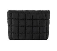 SEEOR Trousse de maquillage plissée en nylon tendance pour femme, trousse de toilette pour les trajets quotidiens et les voyages, Noir , as the pic show