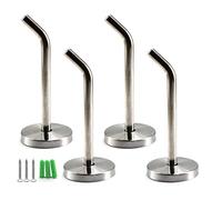 SeeRaphee Lot de 4 crochets muraux robustes en acier inoxydable avec long nez - Ustensiles de cuisine avec vis et tubes d'extension - 100 mm