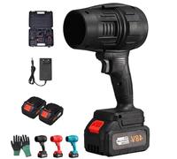 Seese Pro Blower, Seese Pro Cordless Leaf Blower, Storm Industries Jet Blower, Speed Violent Turbofan Blowers Air Compressed Duster, Leaf Blowers (Black 2 Batteries)
