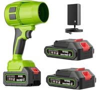 Seese Pro Souffleur Aspirateur Électrique sans Fil - Portable, 35000 RPM Ultra Puissant, 40 Minutes d'Autonomie, Léger pour Jardin, Cour, Feuilles, Pelouse (Green,2 Batterie)