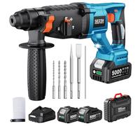 Seesii 3.2J Marteau Perforateur Sans Fil SDS-Plus: 850W Puissant, 2x Batteries 5000mAh, 3-en-1 (Perçage/Perforation/Burinage), Kit Complet avec Mallette