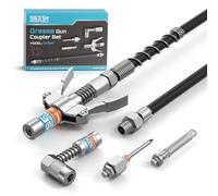 Seesii Kit d'accessoires pour Pompe a Graisse, Comprenant Un raccord Rapide, Un Adaptateur à 90°, Un Tuyau Flexible de 30 cm et 2 Embouts pour graissage Facile dans Les espaces étroits et Profonds