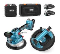 SEESII Kit Pro Vibreur Carrelage, Machine de Vibration Nivelante 145mm & Ventouse Carrelage 8″, Vibrant Carrelage avec 2 Batteries 2000 mAh pour la Pose de Marbre, Céramique, Pavé, Granit & Béton