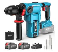 Seesii Marteau Perforateur Sans Fil 4.3J, 2×5000mAh Batterie, Moteur Brushless, SDS-Plus, Perforateur Burineur Électrique pour Béton, Maison Bricolage et Travaux Lourds