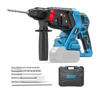 Seesii Marteau Perforateur Sans Fil 4 en 1, 2,5 J SDS Plus, Outil Seul | Compatible avec la Batterie Makita 18V(Batterie non fournie), Perçage, Perçage à percussion, Burinage, 3 Forets et 2 Burins