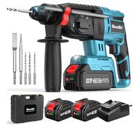 SEESII Marteau Perforateur Sans Fil: 600W, 2,5J D'Énergie D'Impact, Brushless, 3 Fonctions, SDS-PLUS, 2x 4,0Ah Batteries, Chargeur, Forets, Burins, Idéal Pour Le Bricolage Et Les Rénovations