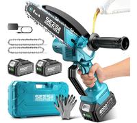 SEESII Mini Tronçonneuse Electrique de 6 Pouces avec 2 batteries 4000 mAh