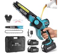 SEESII, mini tronçonneuse sans fil de 6 et 8 pouces, tronçonneuse électrique sans balais, tronçonneuse portative, scie de taille pour jardin, outils électriques pour le travail du bois et la coupe, wi